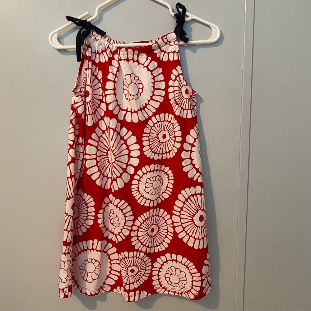 Hanna Andersson Red White Floral Print Dress Large